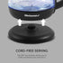 Elite Gourmet EKT1001 Electric 1.0L BPA-Free Glass Kettle, 1100W with Stylish Blue LED, Auto Shut-Off, Black