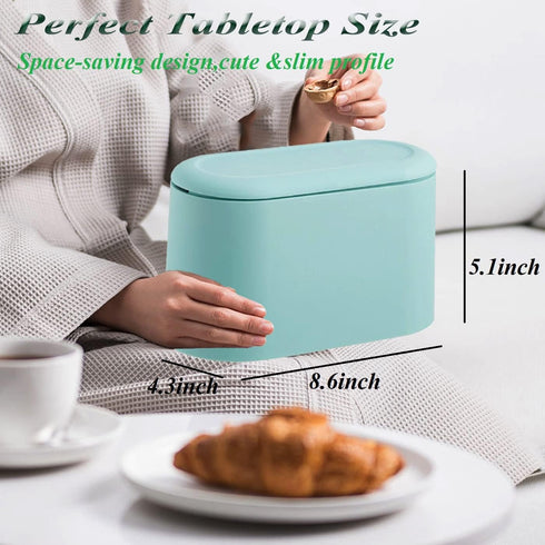 Mini Trash Can with Lid, Removable Small Garbage Can, Tiny Plastic Trash Bin for Bathroom, Office, Kitchen, and Desk