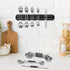 Magnetic Measuring Spoons Set - Wildone Stainless Steel Double Sided Set of 7 Black for Dry & Liquid Ingredients