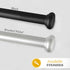 Kenney Weaver Cap End Indoor/Outdoor Black Curtain Rod, Adjustable 37-72 Inch for Windows & Patio