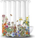 BECAN Beautiful Watercolor Flowers Shower Curtain, Thickening Polyester Fabric, 72 x 72 Inches