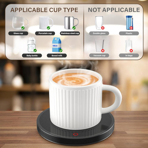 2 Settings GLSY Coffee Cup Warmer, Mug Warmer for Desk, Electric Cup Beverage Warmer Plate with Temperature for Tea