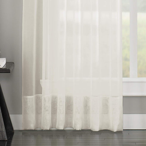 Curtainworks Soho Voile Sheer Pinch Pleat Curtain Panel, 29 by 144", Oyster