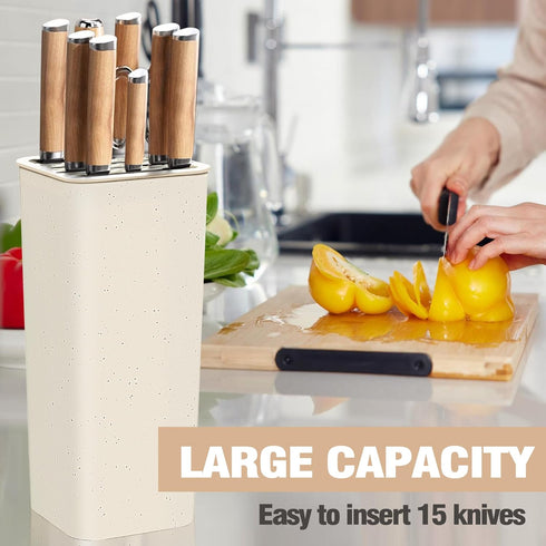 Universal Knife Block Holder, Small Space-Saving Kitchen Storage Stand for Countertop, Detachable for Easy Cleaning