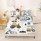Feelyou Cartoon Car Kids Fitted Sheet Construction Bed Sheet Set Decor Equipment