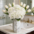 5Pcs Kimuras Cabin White Hydrangea Artificial Flowers Real Touch Latex Fake Hydrangeas Flower, Lifelike Faux Bouquet