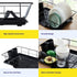 Space-Saving 3-Piece Dish Drainer Rack Set with Cutlery Holder, Maximize Countertop Space, Black
