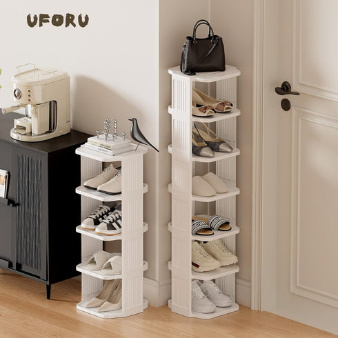 5 Closet, Small Shoe Rack, Tier Plastic Vertical Shoe Rack for Small and Narrow Spaces, Free Standing Shoe Organizer
