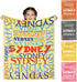 50x40inch D-Story Custom Blanket, Personalized Throw Blankets, Gift for Best Friend Word Art Names, Flannel Blanket