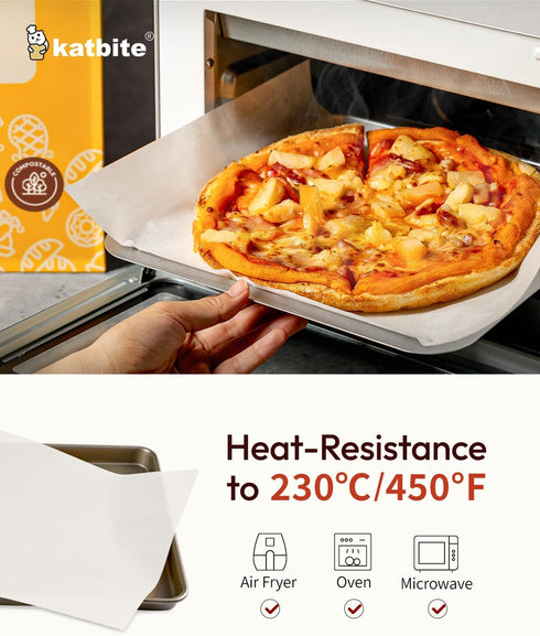 Katbite 75Pcs White Parchment Paper Sheets, 12x16IN, Non-Stick Heavy Duty Baking Paper for Air Fryer, Oven