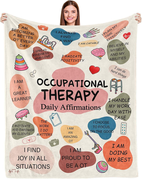 Givetoyou Occupational Therapist Gifts Blanket,Therapist Gifts,Gifts for OT On Occupational Therapist Week,Birthday Christmas