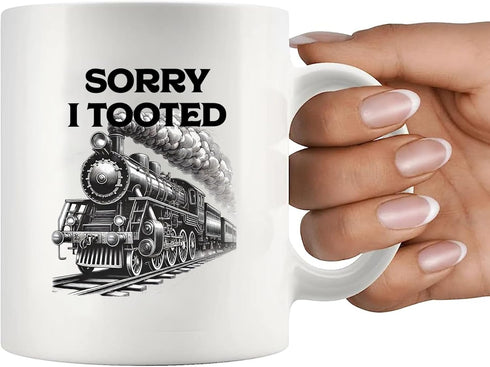 11 oz) Panvola Sorry I Tooted Train Train Lovers Gifts For Dad Mom Husband Brother Sister Wife Friend Coworker Ceramic
