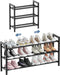 Mavivegue 18-33 Expandable Shoe Rack for Closet, 3-Tier Shoe Organizer, Adjustable Shoe