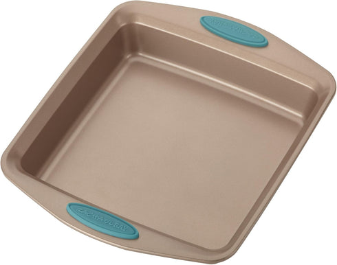Rachael Ray Cucina Nonstick Baking Pan - Square 9 Inch Cake Pan, Brown