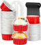 LNYZQUS 5oz Cupcake Pans, 100 Pack Aluminum Foil Mini Cake Baking Cups with Dome Lids for Christmas - Red