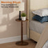 Homleke 12" Round Side Table, Solid Wood Pillar with Wood Top & Base, Small Drink Accent Table for Living Room