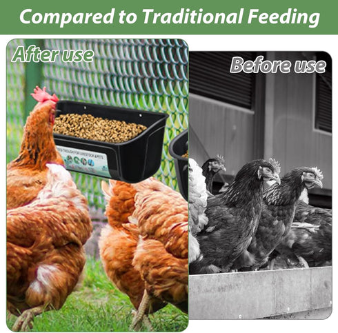 6 5 PCS Black Goat Feeder Hanging Pig Feeder with Clips Quart Chicken Feeder Trough Poultry Feeder Hanging Goat Mineral