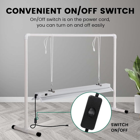 2 iPower Feet LED Grow Light Stand Natural White Full Spectrum for Indoor Plant Starting Seeds and Propagating