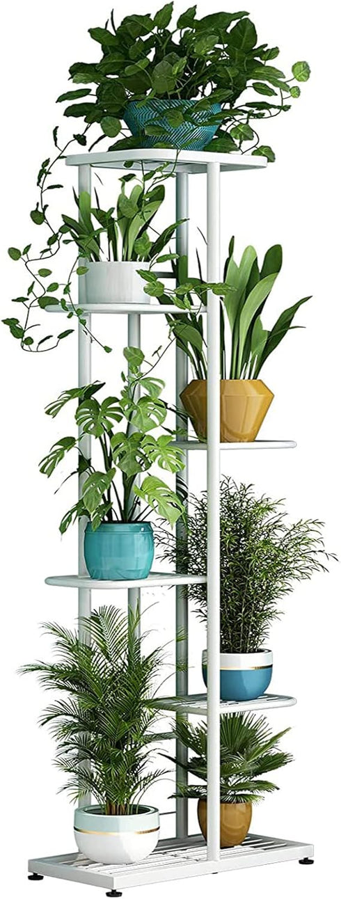 LINZINAR Plant Stand Metal 6 Tier 7 Potted Multiple Flower Pot Holder