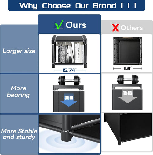 6 Room,Office,Closet Mavivegue Book Shelf, Cube Storage Organizer, DIY Bookcase, Metal Cube Bookshelf,Tall Book case