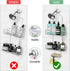 Shower Caddy Organizer with 6 Hooks for Razor & Sponge, Shower Shelf with Soap Basket, Hanging Storage, Silver