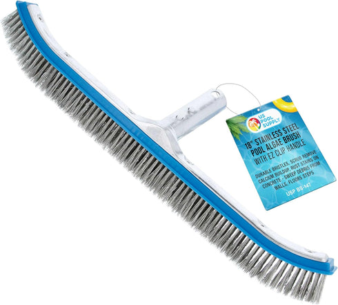 U.S. Pool Supply Pool Brush Head for Inground Pools - 18" Stainless