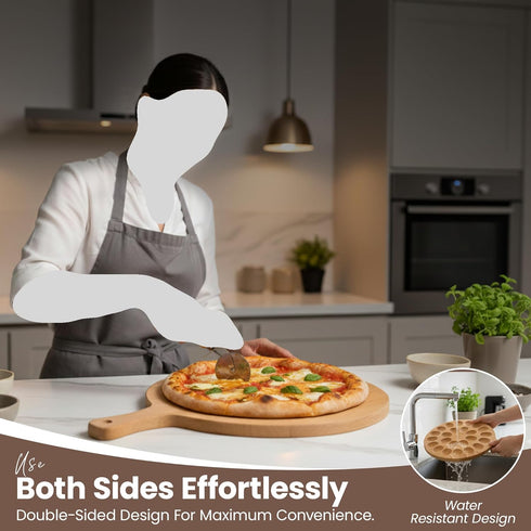 Namre' 24 Deviled Egg Tray for Eggs Wooden Deviled Egg Plate & Holder with Handle, Reversible Pizza Peel & Serving