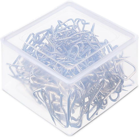 Shappy 120 Pack Drapery Hooks Pins for Curtains, Metal Pinch Pleat Hooks with Clear Box, 1.2 Inch