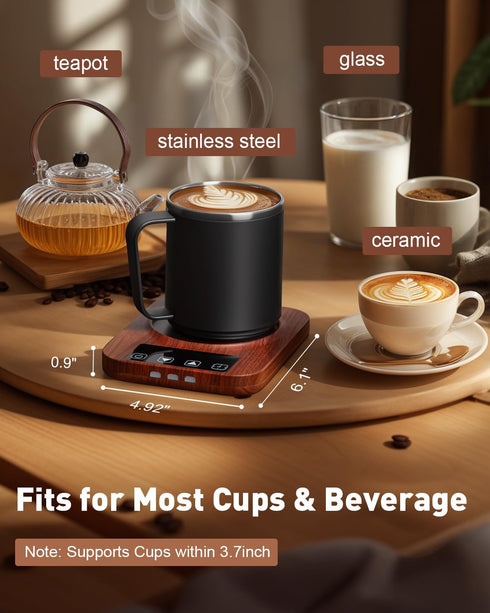 kaoer 15oz 36W 9 Setting Mug Warmer, Cup Warmer for Desk with Coffee Mug, Electric Coffee Cup Warmer with Auto Shut