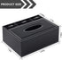 Multifunction PU Leather Tissue Box Cover, Black Rectangular Storage Box for Napkins, Remote Control, Desk Organizer