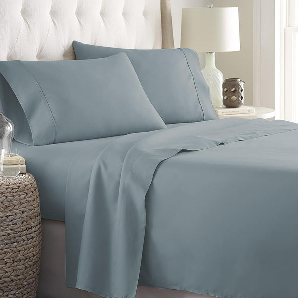 Danjor Linens Full Size Sheets Set - 6 Piece Set, Deep Pockets, Soft Bed Sheets, Spa Blue, Machine Washable