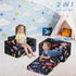 lasoftan 2-in-1 Toddler Couch, Soft Kids Couch Fold Out, Toddler Chair Comfy, Convertible Sofa to Lounger, Kids