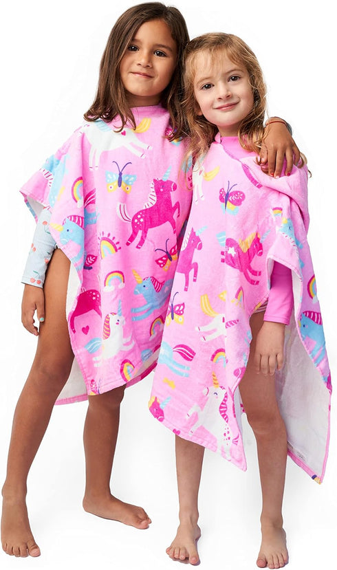 Baba & Bear Hooded Towel for Kids Swimsuit Cover Up for Beach, Pool, Bath (Unicorn)