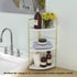 Golden 3-Tier Kitchen Spice Rack, Triangle Bathroom Countertop Storage Shelf, Stackable Organizer, Corner Shelf