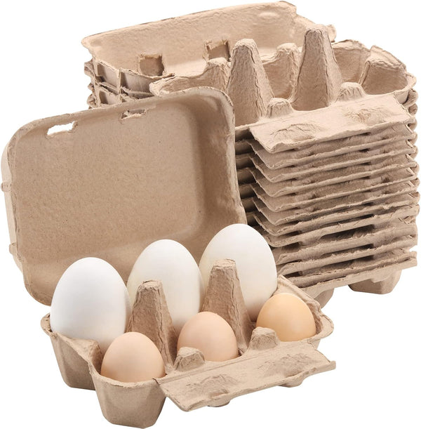 LayHyand Vintage Jumbo Duck Egg Cartons 20 Pack, Half Dozen Paper Carton for