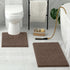HOMEIDEAS Bathroom Rugs Set - 2 Pieces Ultra Soft Non Slip Absorbent Chenille Bath Mat Set (Brown)