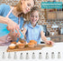 Piping Bags and Tips Set, Reusable Cake Decorating Supplies with 2 Bags, 12 Icing Tips, 2 Silicone Rings, 2 Couplers, 3