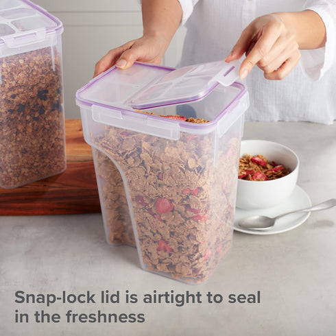 2-Pack (22.8 Snapware Airtight Cup) Cereal Dispenser Storage Containers, Flip-Top Lid BPA Free, Plastic Containers