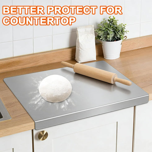 Julyxi 15x11 Inch L-Shaped Stainless Steel Cutting Board for Kitchen,Small Cutting Boards Non-Slip Dishwasher Safe