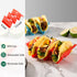Premium Large Taco Holder Stand, Colorful Holders Set of 6 or 4 for 3 Tacos, Soft or Hard Shell Holder, Street Rack, Tray Plates, BPA Free, Dishwasher&Microwave Safe