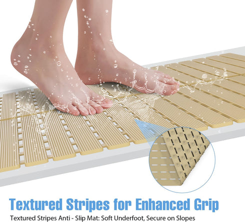 Stall,236 24x24 Inch Shower Mat Non-Slip Bath Mat for Tub and Shower Suction Cups with Drain Holes, Quick Dry Machine