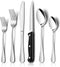 E-far 24-Piece Silverware Set with Steak Knives, Stainless Steel Flatware Cutlery for 4, Spoons, Forks, Knives, Simple