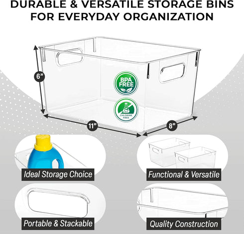 ClearSpace Clear Plastic Storage Bins, Pantry Organizers & Storage Containers for Home Organization