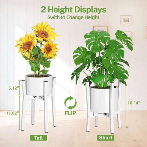 8 12 Inch iDavosic.ly Adjustable Plant Pot Stand Indoor Outdoor, Metal Short Single Flower Holder Fits to Large Heavy