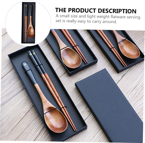 1 Set Chinese Portable Wooden Style Chopsticks, Reusable Cutlery for Party, Picnic, Dinner Tableware