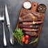 Steak Knives Set of 6, Stainless Steel Serrated Blade, Hammered Pattern Handle, 4.5 In, Dishwasher Safe for Kitchen