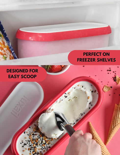 Lids,2 Pack, 1.5 Ice Cream containers for homemade ice cream, Reusable Storage Freezer ice cream Container With BPA