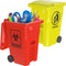 Wiosi Mini Garbage Trash Pen Holder, Tiny Recycle Bin for Desk, Red & Yellow, Pack of 2, Ideal for Student Work