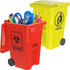 Wiosi Mini Garbage Trash Pen Holder, Tiny Recycle Bin for Desk, Red & Yellow, Pack of 2, Ideal for Student Work