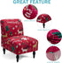 Armless Room(Red,1) Iauddy Accent Slipper Chair Cover Slipcover,Stretch Spandex Printed Removable Non-Slip Silp Cover